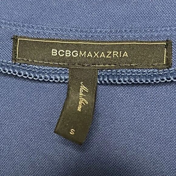 BCBGMaxAzria Collared Short Sleeve Wrap Dress Blue Size Small - Picture 4 of 4